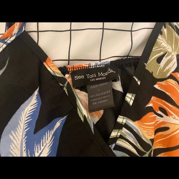 Tropical Patterned Jumpsuit - Picture 3 of 3